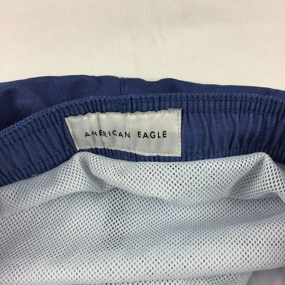 American Eagle Men’s Swim Trunks Shorts Drawstrings Blue Size Large - Picture 7 of 7